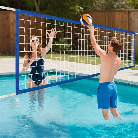 Filet Volley Piscine 457 X 91 CM, Réglable et Imperméable, Remplacement Portable, Filet Résistant en polyéthylène (PE) pour Jeux d’Eau, Jardin, Plage et Activités Extérieures (1/5)