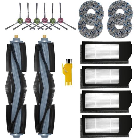 Kit d'Accessoires de Remplacement pour le Robot Aspirateur ECOVACS DEEBOT X1 OMNI & X1e OMNI & X1 TURBO & X1+ 16 Packs 2 Brosses Principales & 4 Filtres & 6 Brosses Latérales & 4 Chiffons (1/5)