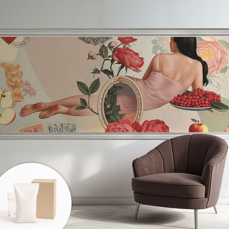 Carta Da Parati - Murale Alla Moda Decorazione - Camera Da Letto - Con Colla Gratuita Eleganza floreale 250x104 cm (1/5)