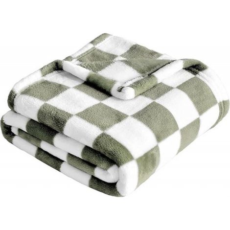 Couverture bébé à carreaux - Couverture bébé en polaire - Couverture ultra douce, confortable et moelleuse pour bébés et jeunes enfants, idéale pour les nouveau-nés - Convient aux berceaux et aux pous
