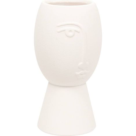 Vase Pam Gesicht 10,5x10,5x19,8cm - Weiß (1/4)