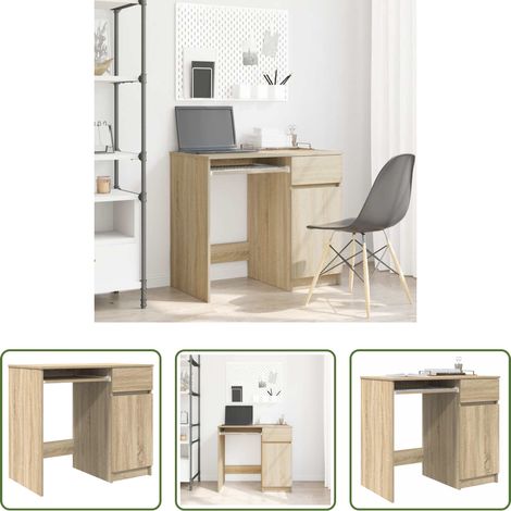 vidaXL Bureau chêne sonoma - Bureau chêne Sonoma 86x49x76 cm bois d'ingénierie (1/5)