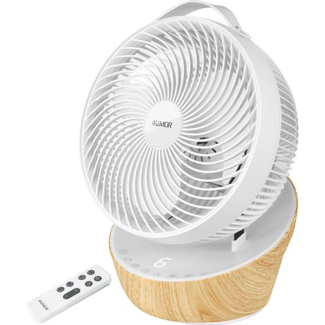 Ventilateur Ultra Silencieux 20dB avec Télécommande 1823m³/h Moteur DC 12 Vitesses 8h Minuterie 3D Oscillation Turbo Ventilateur de Table Circulateur d’Air pour Bureau Chambre, Noir (1/5)