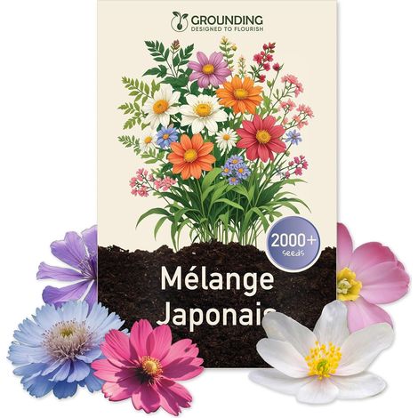 Graines de Mix Prairie Fleurie Japonaise, 2000+ graines, hauteur max 30 cm - floraisons multicolores - Idéal pour massifs, bordures - Semis facile - Qualité Européenne (1/5)
