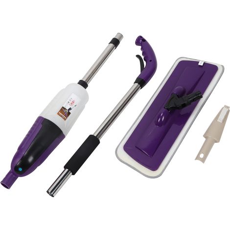 Serpillière à vaporisation rotative Acier Inoxydable Balai lavant double usage humide et sec avec tête pivotante 180° et réservoir 600ml (1/4)