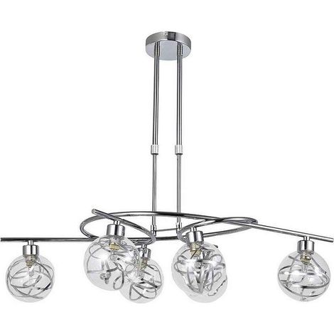 FABRILAMP Lampara de 6 luces modelo VARANASI cromo (1/3)