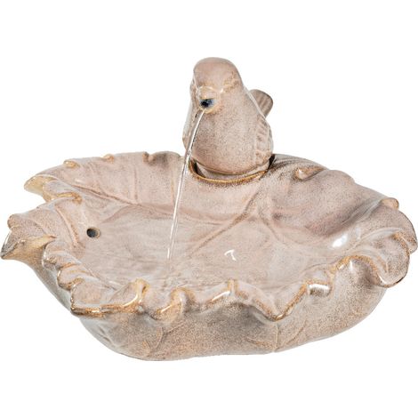 Fontana con Decoro Uccello in Ceramica cm.40,5x39