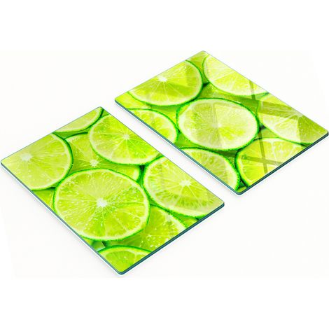 Pannelli decorativi multifunzionali in vetro temperato color lime, 2x40x52 cm (1/5)