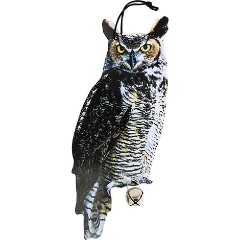 Épouvantail hibou à suspendre – Répulsif pour oiseaux – Matériaux zinc et métal – Protection UV – Dimensions 18,7x39,8 cm – Best For Birds (1/5)