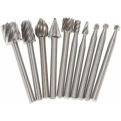 Ulisem Elektrisches Schleifzubehör, Rotationsfräser-Bits, 10 Stück, 3 mm (1/4)