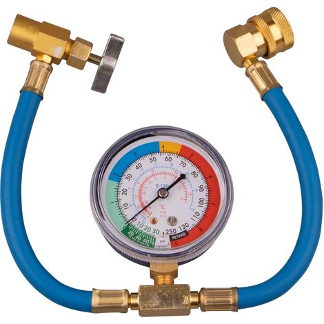Sistema de medición de refrigerante R134A para aire acondicionado automotriz. Manómetro de presión para manguera de aire. (1/5)
