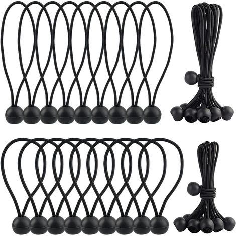 32 Pièces Tendeur Elastique avec Boule, 10/15cm Sandow pour Bache (1/5)