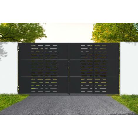 Portail acier noir mat 3,5m NALI ARLBERG H.180cm