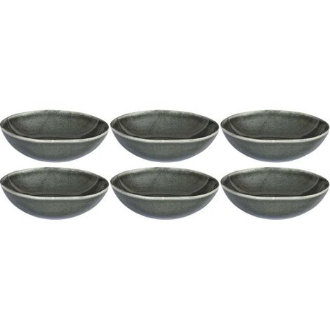 Assiette en grès vert Black Forest (Lot de 6) Assiette creuse - 19 cm (1/5)