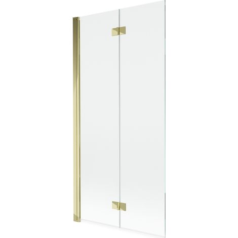 Mexen Mist paroi de douche 2 volets gauche 90 x 150 cm, transparent, doré - 8A9-090-002-50-00-L (1/5)
