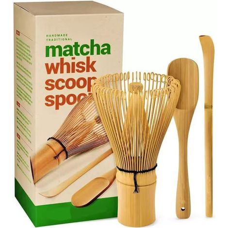 Set d'ustensiles pour cérémonie du thé matcha en bambou, fouet et cuillère, accessoire traditionnel japonais