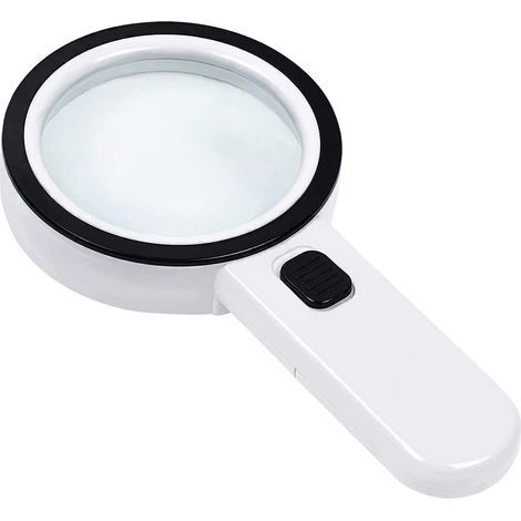 Lente d'ingrandimento a LED per la lettura, 30x, bianco/nero (1/5)