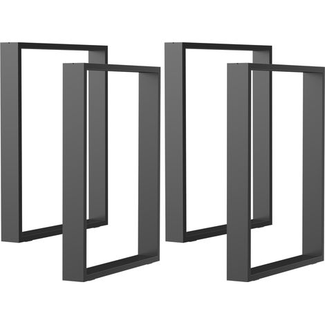 Lot de 4 pieds rectangulaires HOMCOM hauteur 72 cm en acier pour table pieds de meuble pour table à manger embouts de protection (1/5)