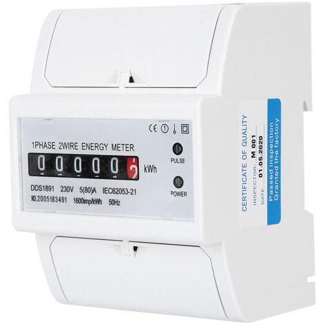 BUNTHAUS Compteur d'énergie monophasé 4P haute précision DDS1891 pour rails électriques (1/5)