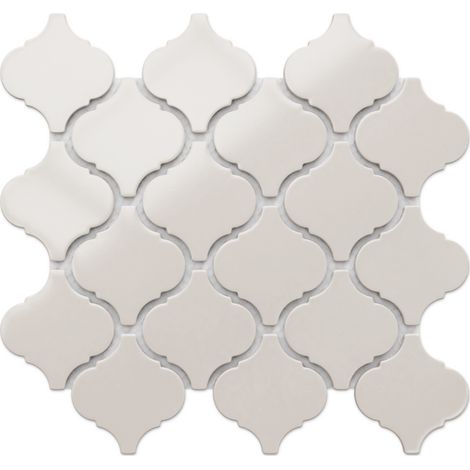 Ilcom mosaico in ceramica su rete per bagno e cucina 27.5cm x 25.2cm - Grey arabesque