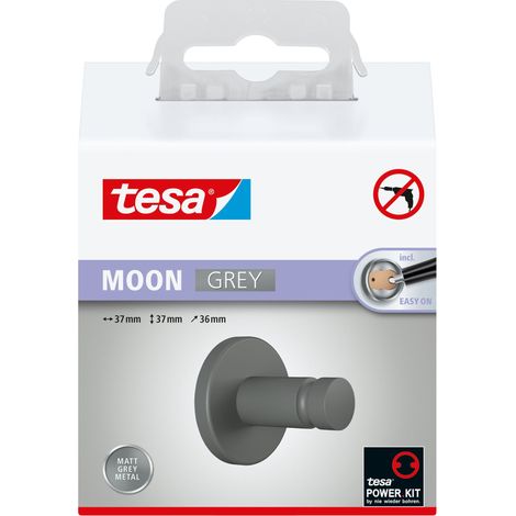 tesa MOON GREY Crochet porte-serviette colle métal (1/5)
