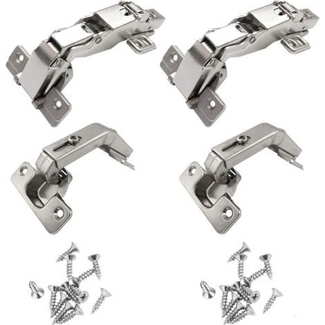 Lot de 4 135 Degré Charnière de Porte Pliante dAngle pour Placard Cuisine Armoire Meuble Porte à Angle Combiné (1/4)
