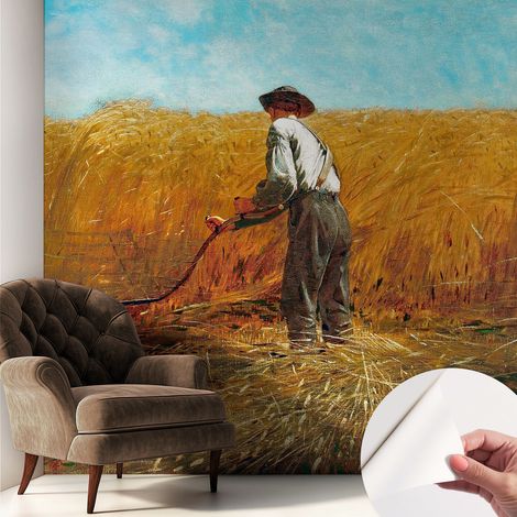 Papier peint adhésif autocollant pour salon chambre à coucher tendance et originale Moisson au soleil 250x250 cm (1/5)