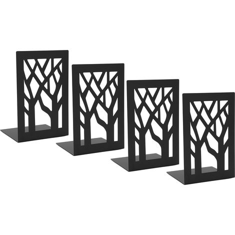 4 Pièces Serre-Livres Métalliques, Support de Livres Réglable, Bords Lisses, Design Innovant pour Maison, École ou Bureau (1/5)
