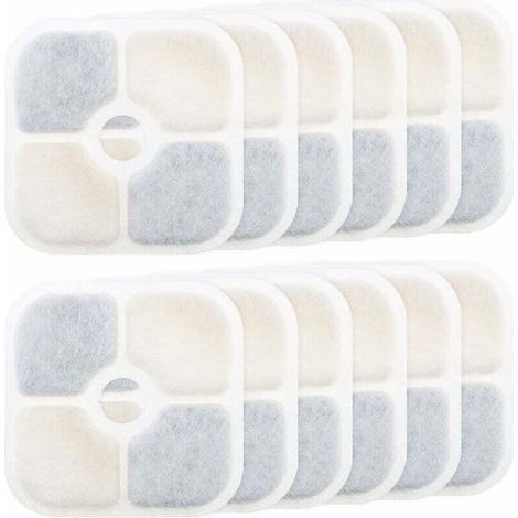 Tigrezy 12er-Set Ersatzfilter für Haustierbrunnen, kompatibel mit Catit PIXI 43717 Katzenbrunnen, 8,4 x 8,4 cm (1/5)