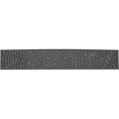 Tapis de Bar à Café PVC Silicone Tapis de Drainage Rectangulaire Antidérapant Résistant à la Chaleur Accessoires de Comptoir à Café Noir Accessoires Professionnels à Utiliser (1/5)