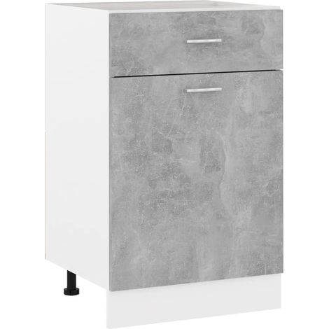 Armoire à tiroirs rangement cuisine 50 x 46 x 81,5 cm design simple gris béton (1/5)