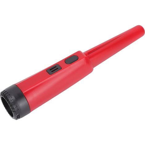 Détecteur de métaux portable pour enfants, avec tige de positionnement rouge, idéal pour la détection rapprochée.