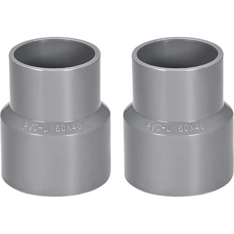 2Pcs PVC DWV Reducing Coupling, 40mm x 50mm Socket Pipe Fitting Adapter Connector, Duct Reducer Pipe Fitting (50x63mm) (1/2)