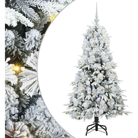 Albero di Natale  Albero natalizio  Albero festivo Artificiale con Rami Pieghevoli Bianco 150 cm (1/5)