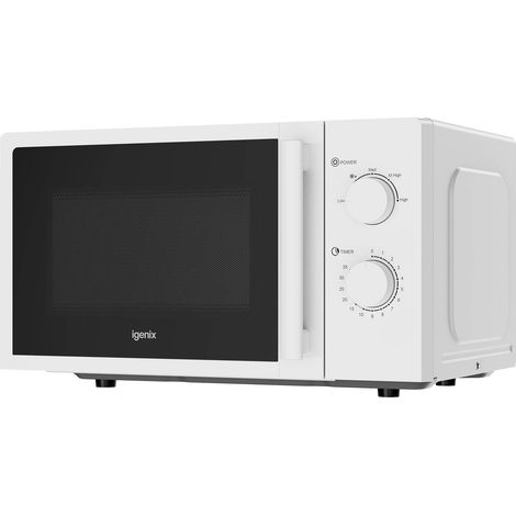 Igenix IGMS0820MSSW Solo Manual Microwave with Stainless Steel Cavity, 20 Litre Capacity with 5 Power Levels, 800 W, 35mm Turntable, White (1/3)