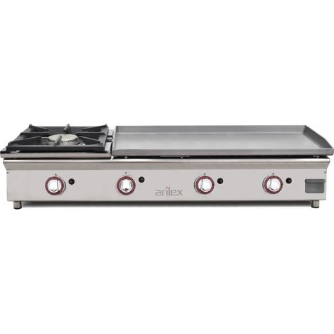 Plancha à gaz - 80 cm - Acier 6 mm + foyer 6 kW - Arilex (1/2)