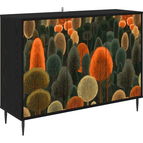 Buffet ZAANDAM Chêne noir 102 x 33 x 76 cm Bois d'ingénierie extérieur (1/5)