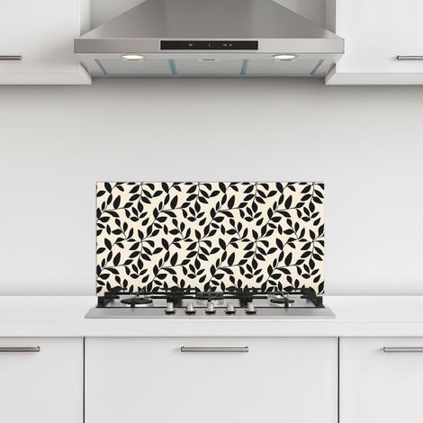 CRÉDENCE CUISINE Elégant - Motif - Noir - Beige 60x30 cm