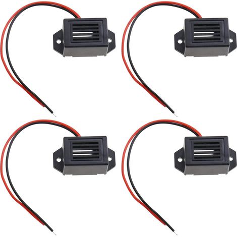 4X 12V Alarme Sonore Électronique 75Db Décibel Alarme Sonore Continue 155mm Longueur de Fil pour Repousser Insectes et Rongeurs dans la Lampe (1/5)