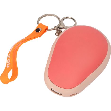 Chauffe-mains/batterie externe rechargeable USB rose, 2 en 1, chauffage double face, anti-explosion. (1/5)