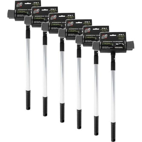 Raclette extensible 2 en 1 AutoShift (lot de 6) pour le nettoyage des vitres de voiture (47-70 cm) (1/5)