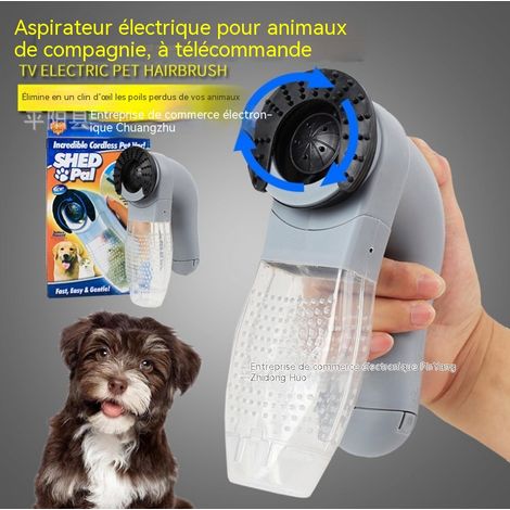 Aspirateur à poils d'animaux portable sans fil, brosse aspirante pour chien et chat, appareil de massage et nettoyage pour animaux de compagnie (1/4)