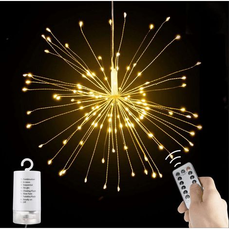 Guirlande Lumineuse Feu d'Artifice - 150 LED - 8 Modes - Alimentation sur Piles - Étanche IP67 - Pour Extérieur Jardin Patio Fête Noël Mariage (1/5)