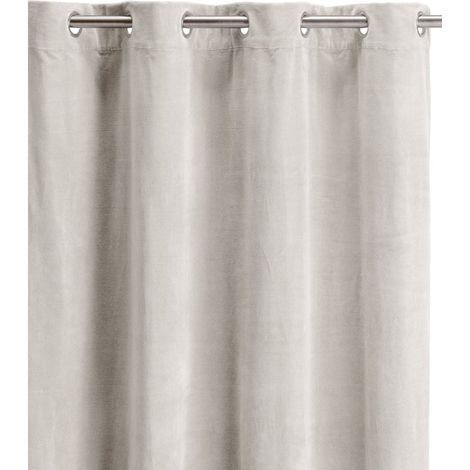 Rideau de Fenêtre Uni en Velours 100% Coton Épais Grège 140 x 280 cm - Ambiance Tamisée - PANGIVO