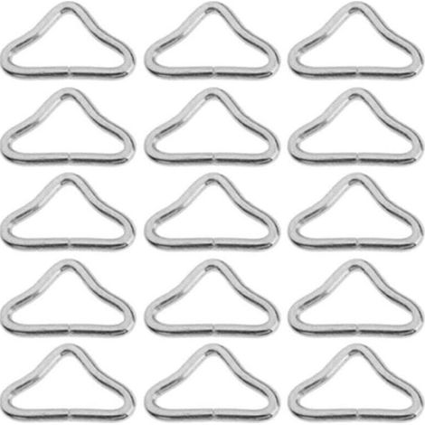 20 Pièces Haute Résistance Boucle Triangle Trampoline Métal Bague Triangulaire Boucle Anneau de Tapis de Trampoline Accessoires de Trampolines Pièces de Rechange pour Trampolines,20pcs, (1/4)