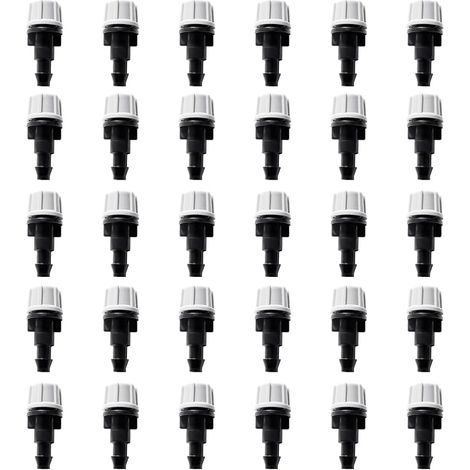 30 Pièces Émetteurs de Micropulvérisation Réglables pour Tube 4/7 mm, Buses de Brumisation D'irrigation, Atomiseur Buse, pour Jardin, Pelouse, Gris (1/5)