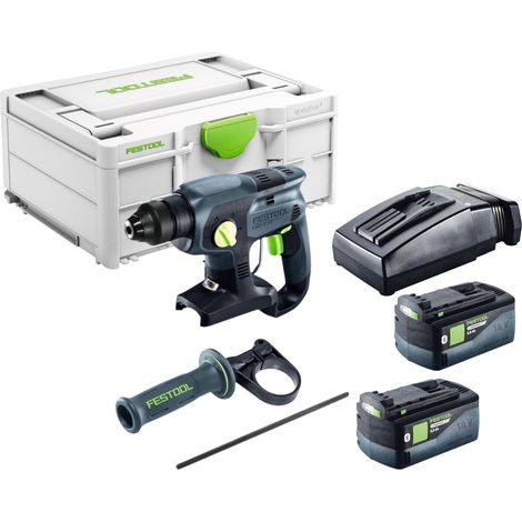 Martello combinato a batteria Festool KHC-S 18-Basic 18 V 1,7 J SDS plus + 2 batterie da 5,0 Ah + caricabatterie + Systainer (1/5)