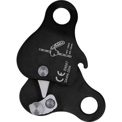 Ej.Life Kletterseilgreifer, 8-13 Mm Aluminiumlegierung, Selbstsichernde Klettersteigklemme, Absturzsicherung, Sicherungsgerät für Outdoor-Klettern, Bergsteigen(Schwarz) Wandercamping A
