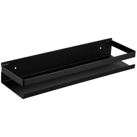 Shower shelf without drilling black - 30 cm, stainless steel bathroom shelf, matt (1/5)