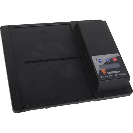 Ouvre-Porte de Poulailler, Affichage LED, Capteur Lumière Programmable, Télécommande, Automatique pour la Protection des Volailles (Black) - (1/5)